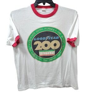 Vintage 1987 Goodyear Ferrari Formula One Racing T‎ Shirt Red Trim